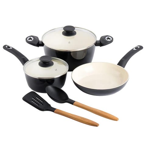 Plaza Cafe 7 Piece Forged Aluminum Cookware Set