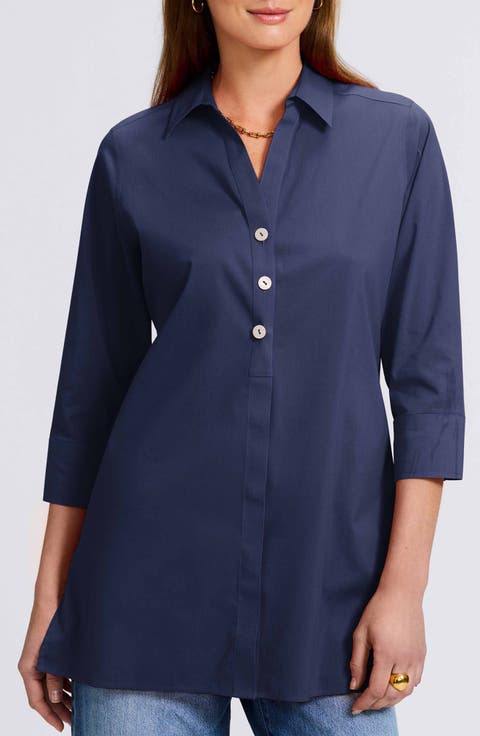 Pamela Stretch Button-Up Tunic