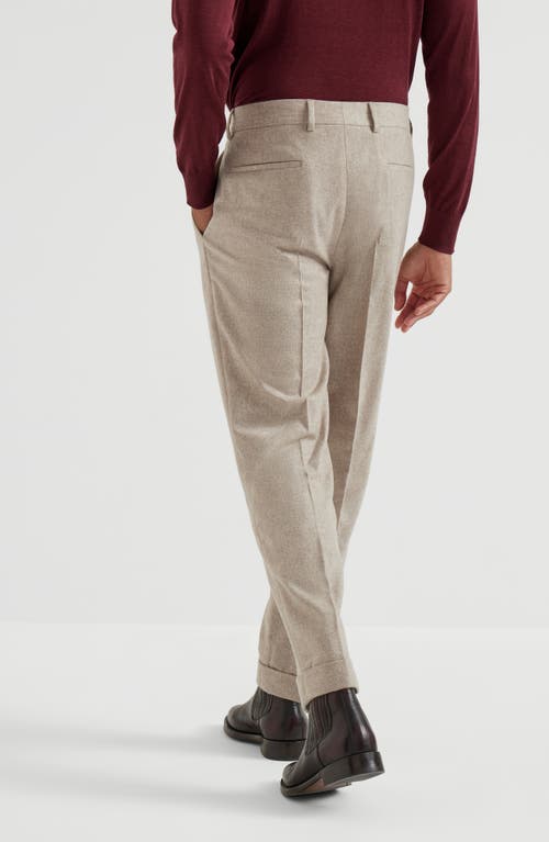 Brunello Cucinelli Leisure Fit Trousers With Pleats In Neutral
