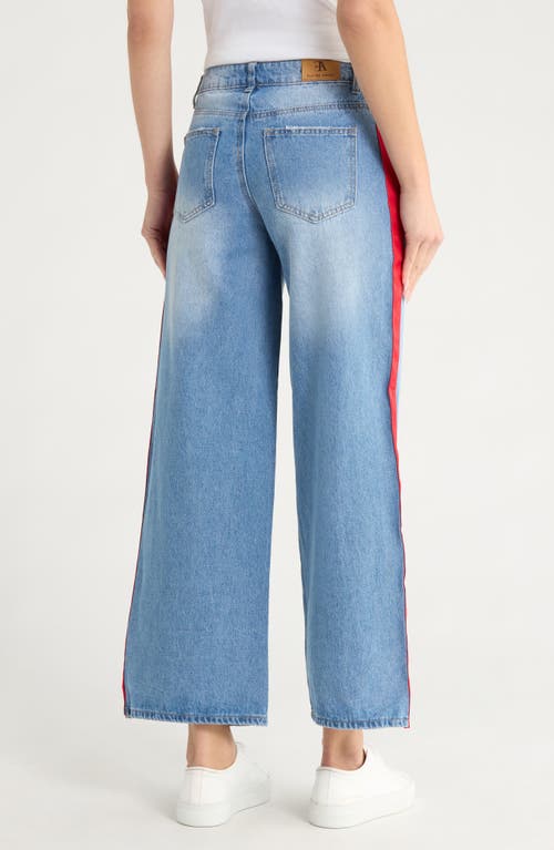 Flying Angel Side Tape Wide Leg Jeans In Blue