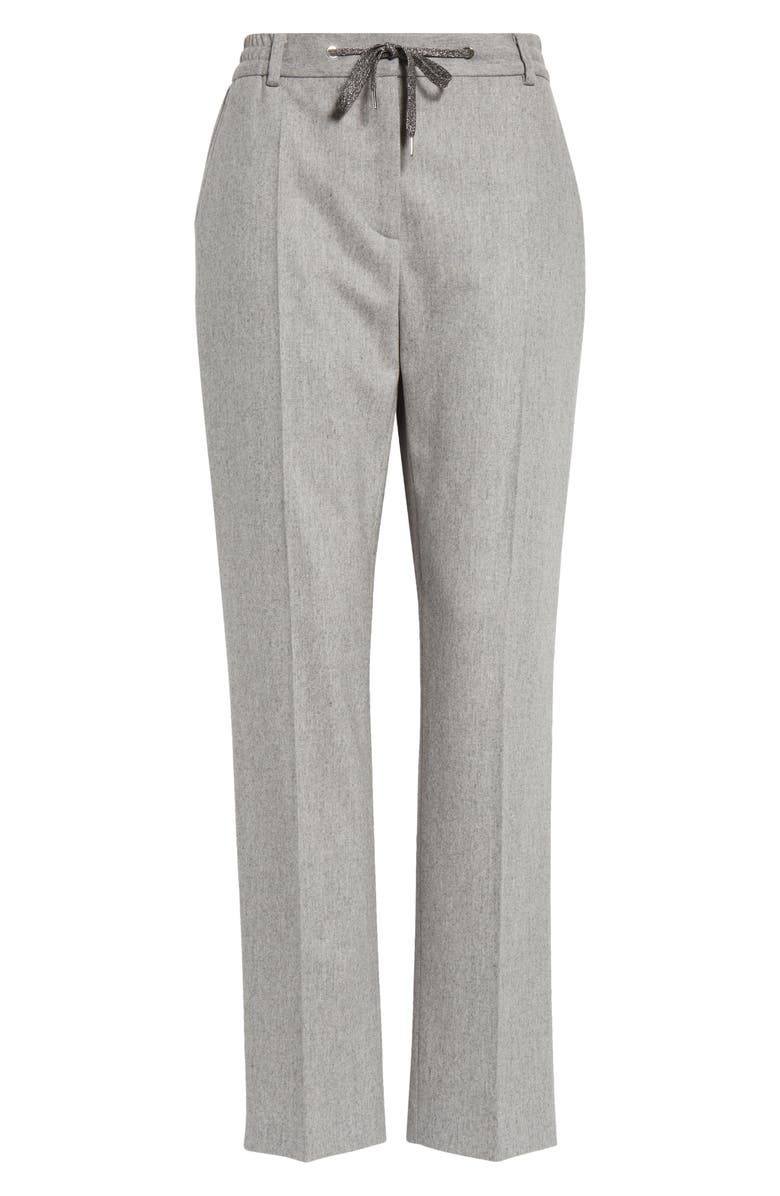 Eleventy Drawstring Stretch Virgin Wool & Cashmere Straight Leg Pants, Alternate, color, Grey