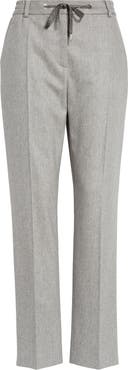 Eleventy Drawstring Stretch Virgin Wool & Cashmere Straight Leg Pants