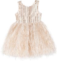 Rare Editions Kids' Rare Editions Sequin & Faux Feather Dress