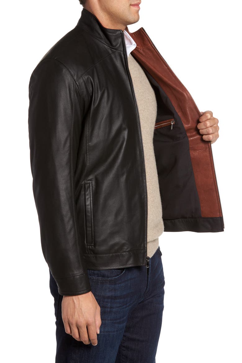 Leather Jacket, Alternate, color, PEAT/ TIMBER