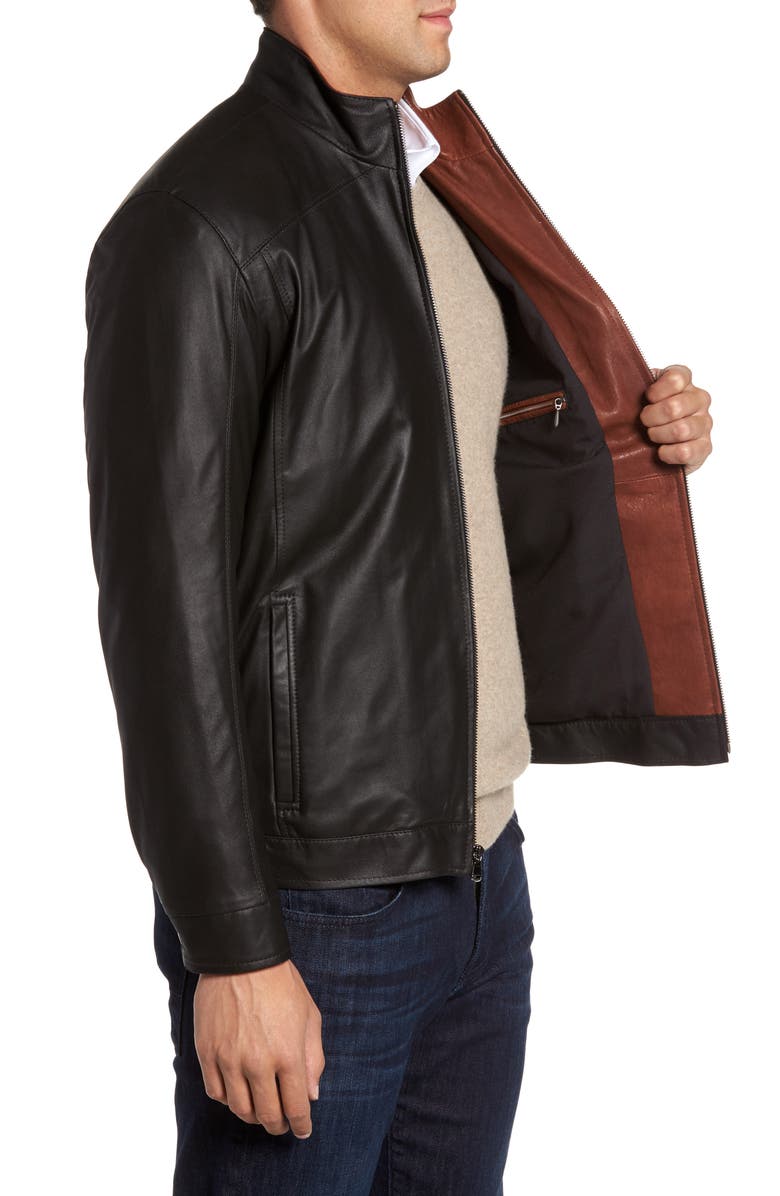 Remy Leather Leather Jacket, Alternate, color, Peat/ Timber