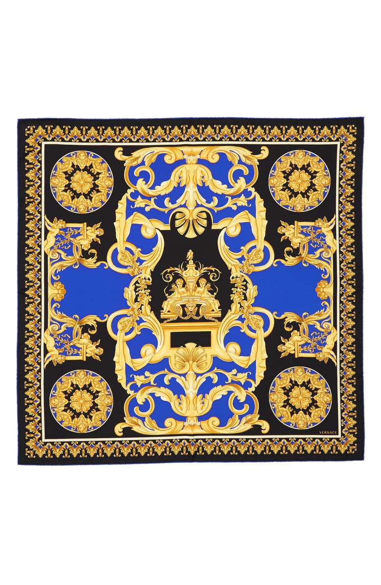 Versace Wild Baroque Silk Scarf, Main, color, 