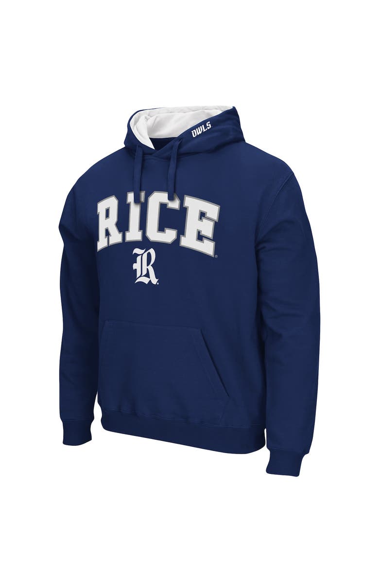 COLOSSEUM Men's Colosseum Navy Rice Owls Arch and Logo Pullover Hoodie, Alternate, color, Navy