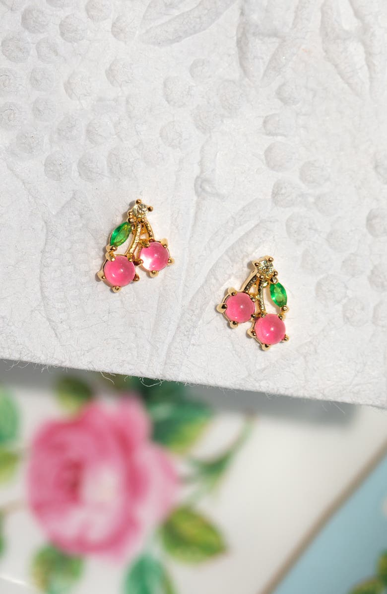 Girls Crew Cherry Stud Earrings, Alternate, color, Gold