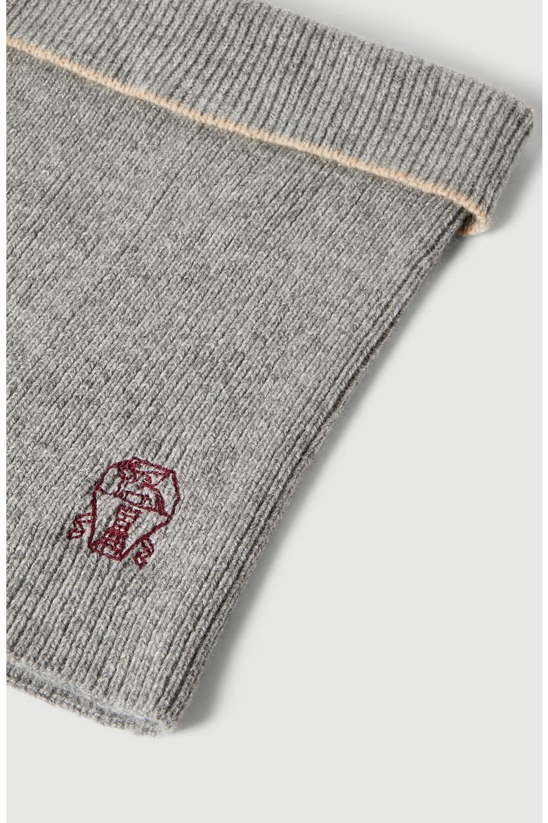 Cashmere rib knit neck warmer, Alternate, color, Light Grey