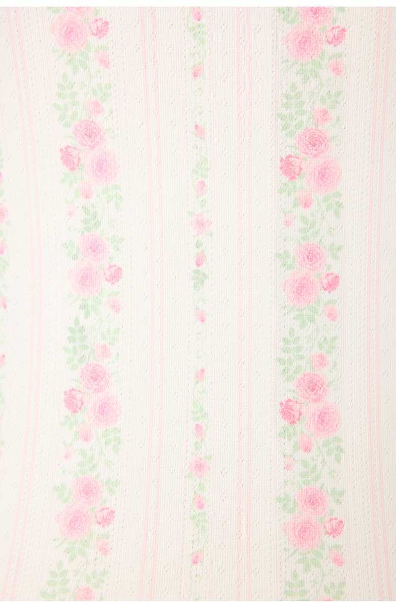 PJ Salvage Roses Are Pink Double Brushed Pointelle Short Pajamas, Alternate, color, Ivory