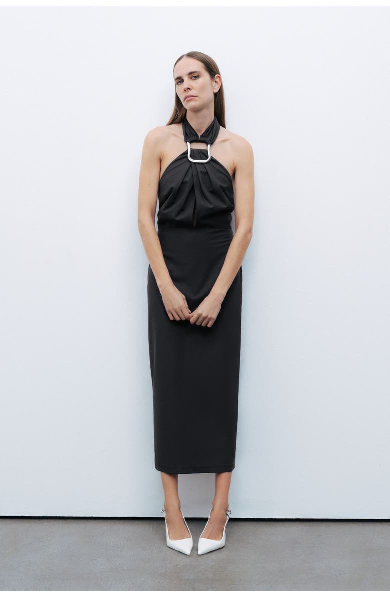 Nocturne Halter Neck Midi Dress, Main, color,