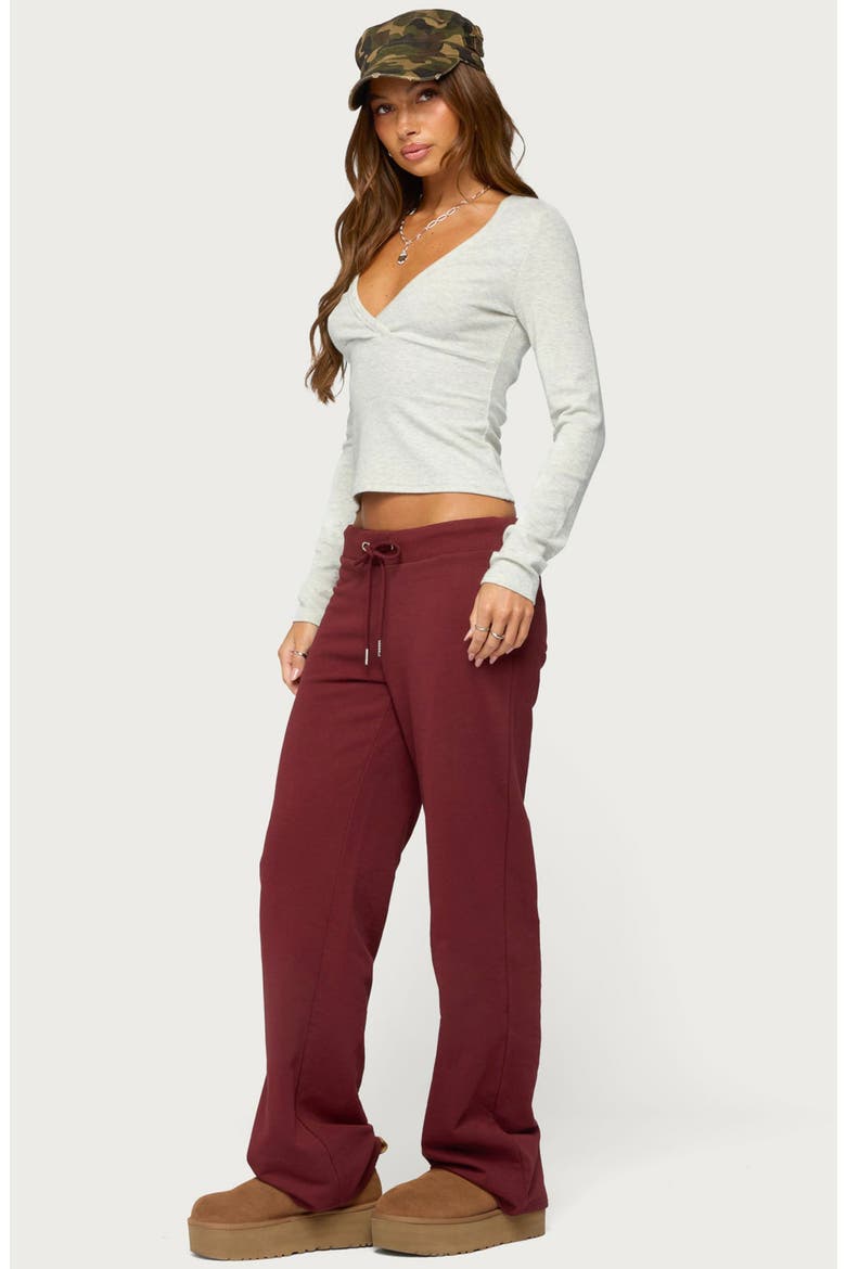 Quinn Straight Leg Sweatpants, Alternate, color, BURGUNDY