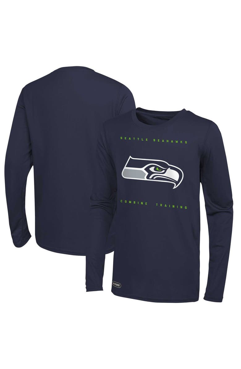 Outerstuff Men's College Navy Seattle Seahawks Side Drill Long Sleeve T-Shirt, Main, color, Navy