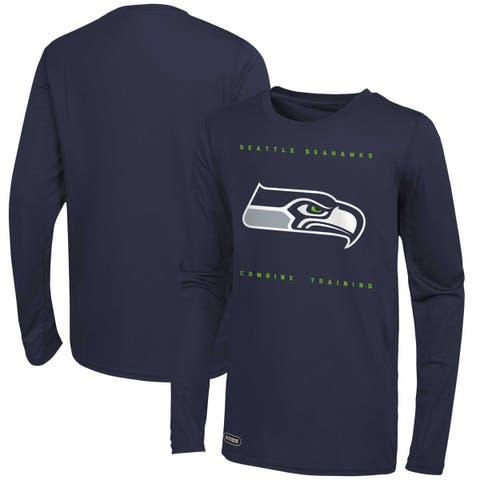 Men's College Navy Seattle Seahawks Side Drill Long Sleeve T-Shirt