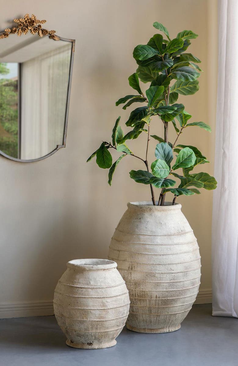 A & B Home Round Flower Pot, Alternate, color, White