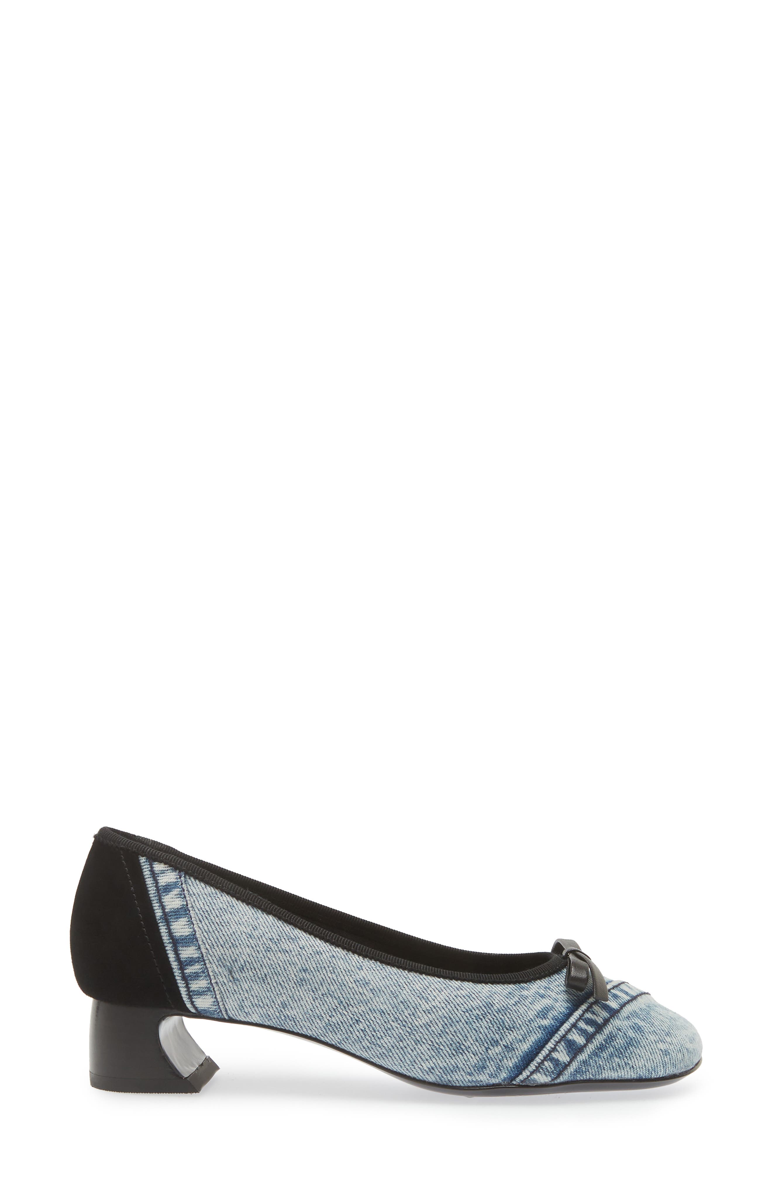 ID Soft Ballerina Pump, Alternate, color, BLACK/ BLUE