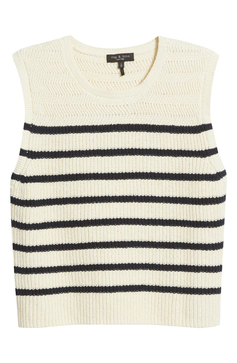 rag & bone Jenny Stripe Sweater Tank, Alternate, color, Turtle Dove