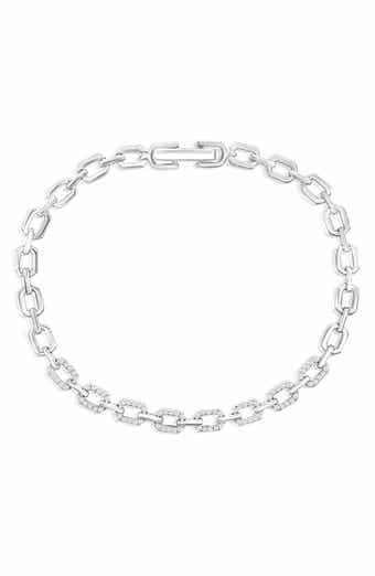 Sterling Silver Cubic Zirconia Link Bracelet