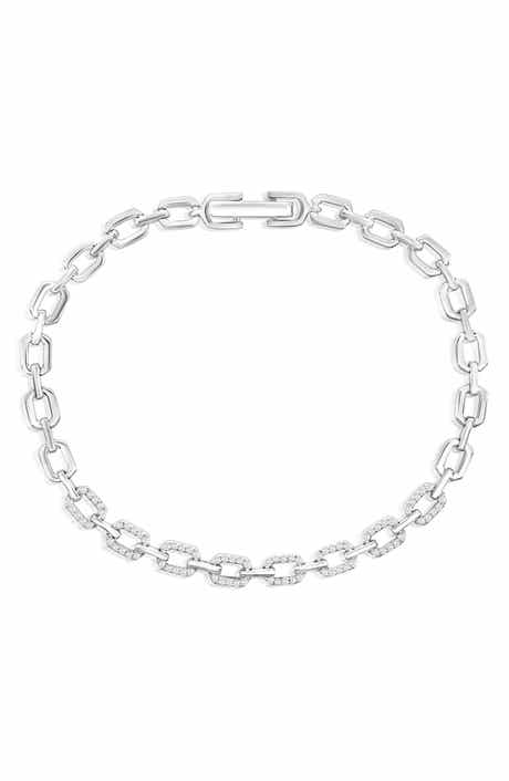 Sterling Silver Cubic Zirconia Link Bracelet
