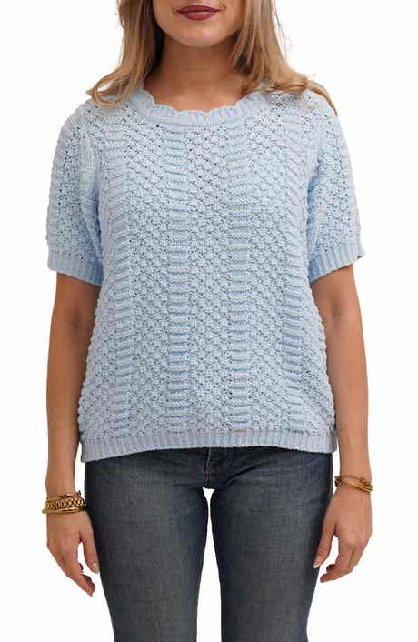 CYRUS Short Sleeve Textured Crewneck Sweater