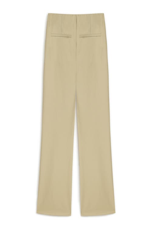 Shop Nocturne Slit Detailed Pants In Beige