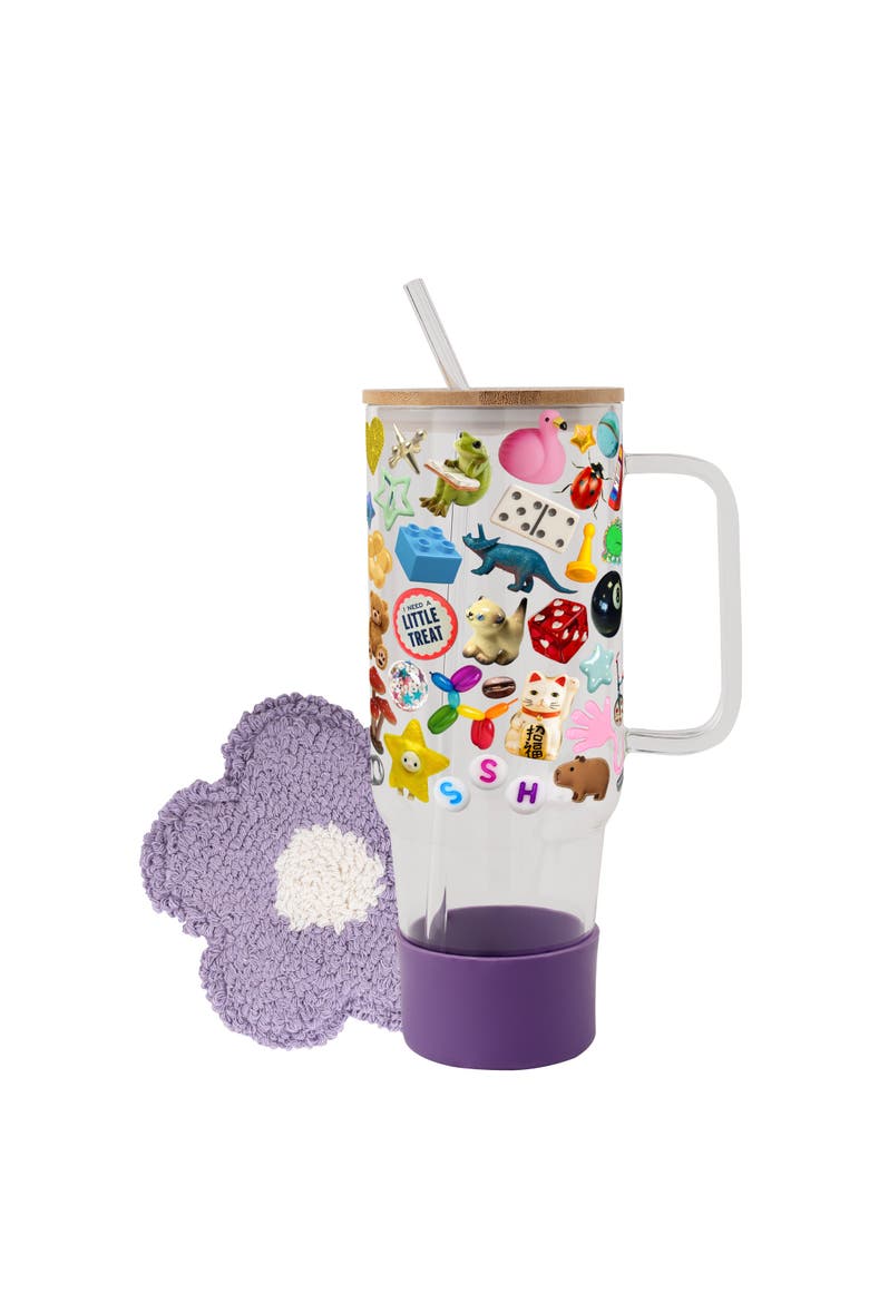 Trinket Core Tumbler Boot & Daisy Mug Rug Bundle, Alternate, color, Purple, Lavender