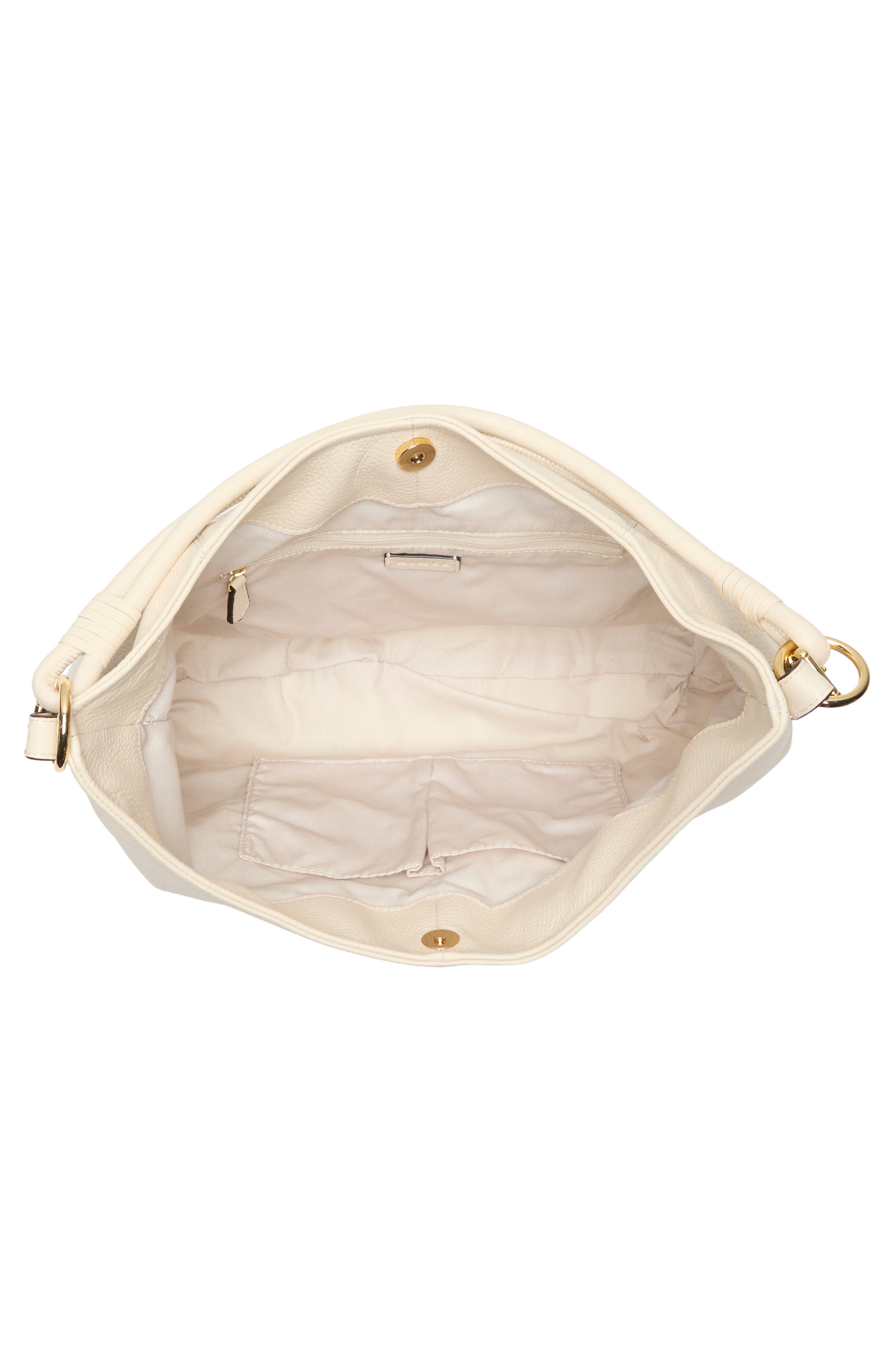Soho Leather Shoulder Bag, Alternate, color, CHALK