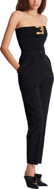 Balmain Crepe bustier bodysuit with belt detail
