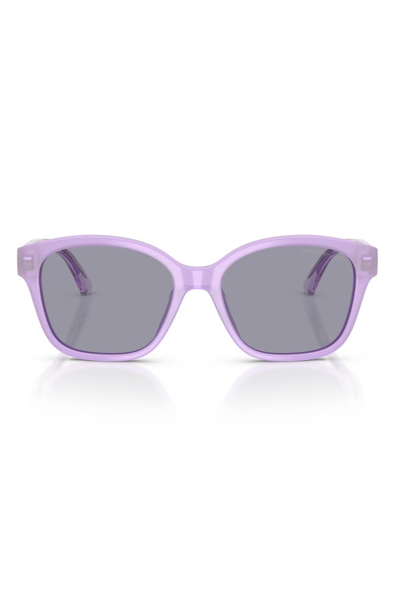 Emporio Armani Kids' 49mm Small Cat Eye Sunglasses, Main, color, Shiny Opal Lillac / Blue