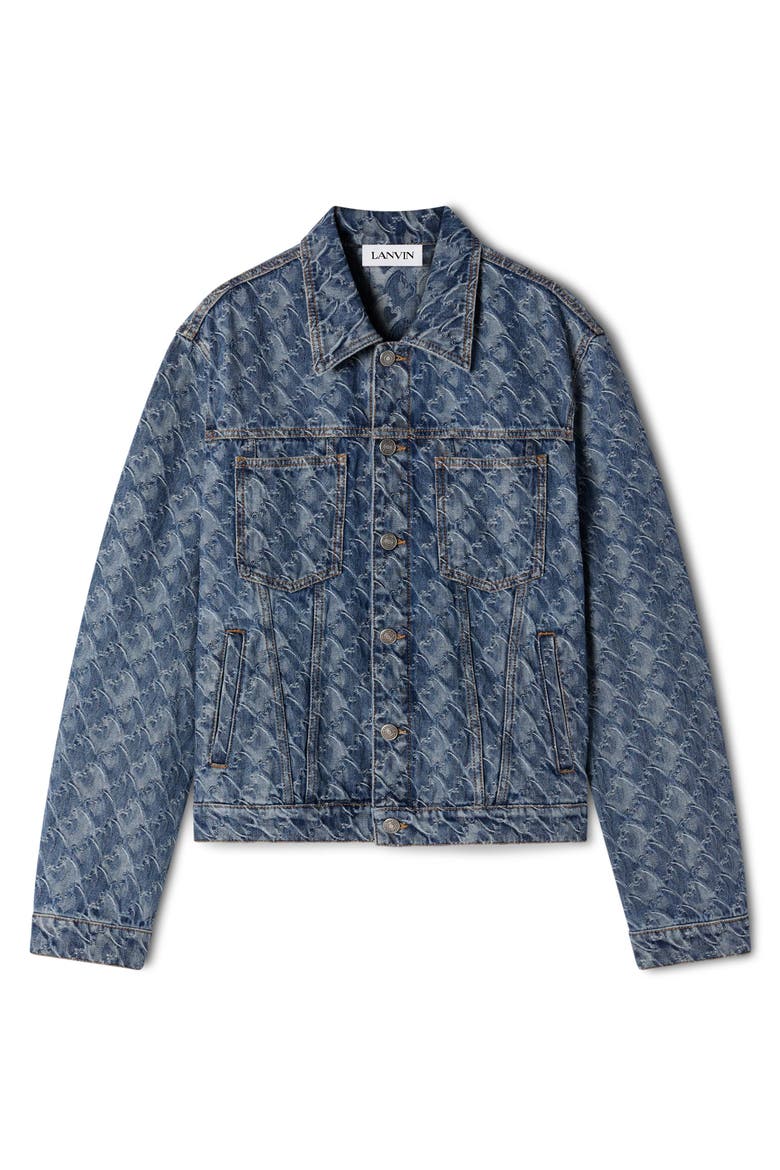 Lunar Year Jacquard Denim Jacket, Alternate, color, Blue