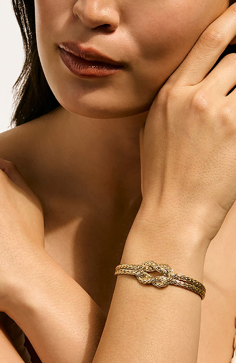 John Hardy LOVE KNOT BRACELET 14K GLD 7MM, Alternate, color, Gold