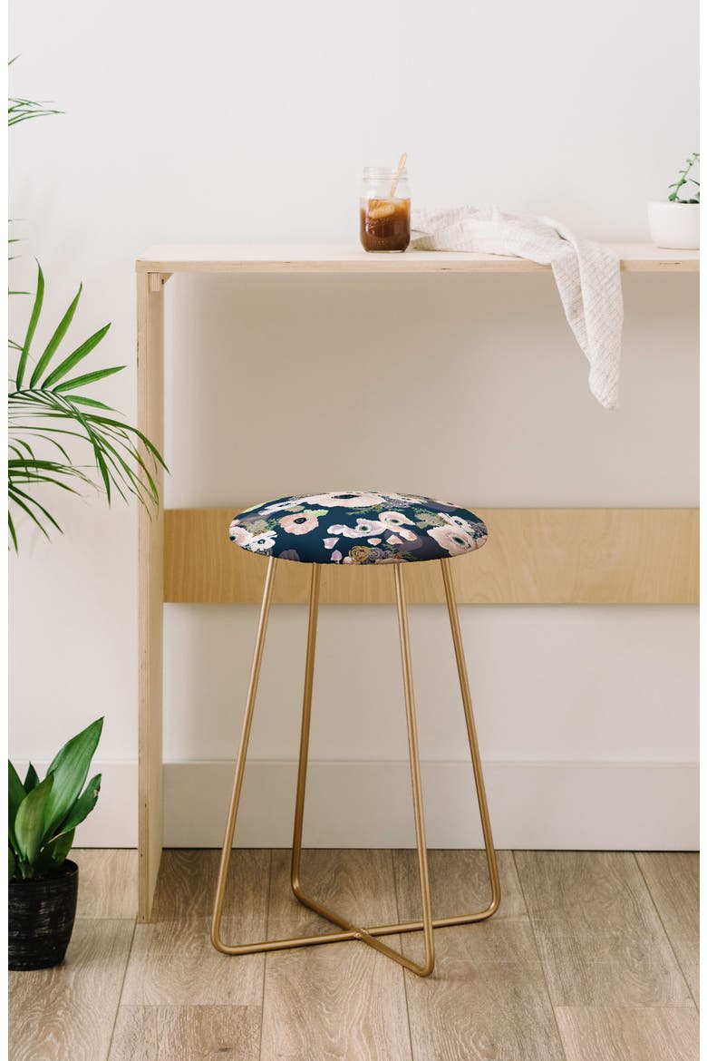 Print Counter Stool, Alternate, color, FEMME BLUE