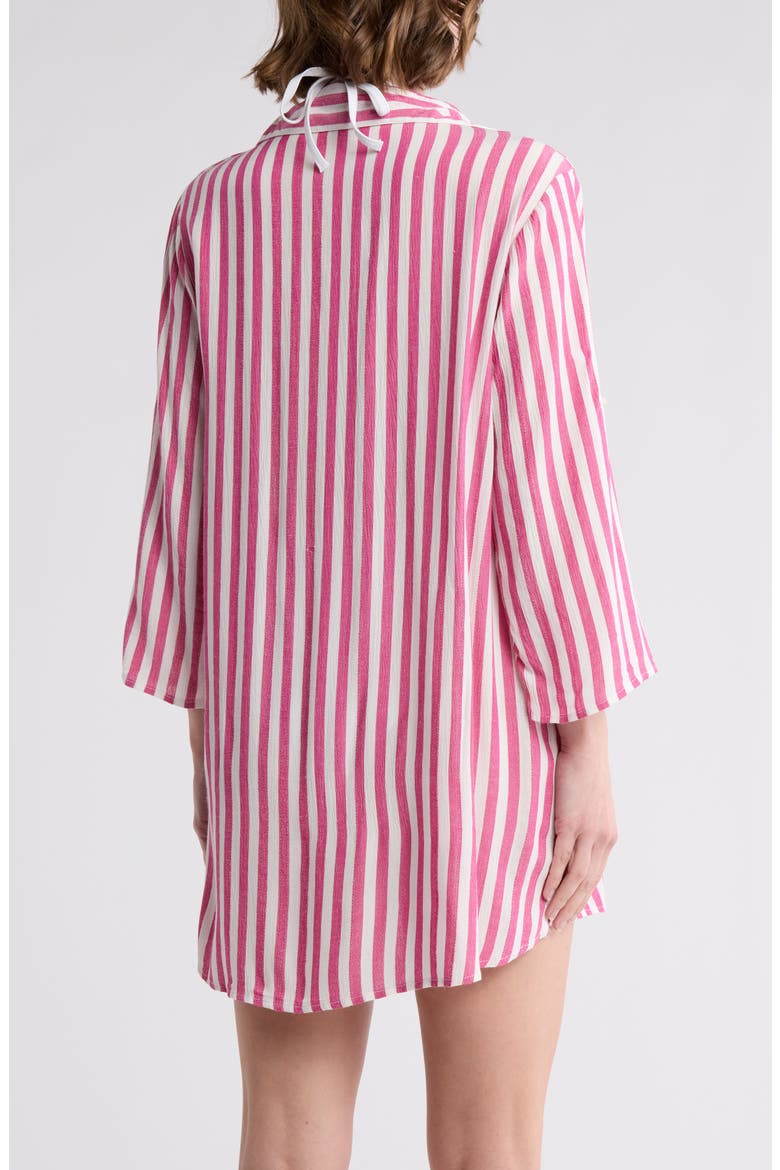 Yarn Dye Stripe Cover-Up Tunic, Alternate, color, PINK STRIPE