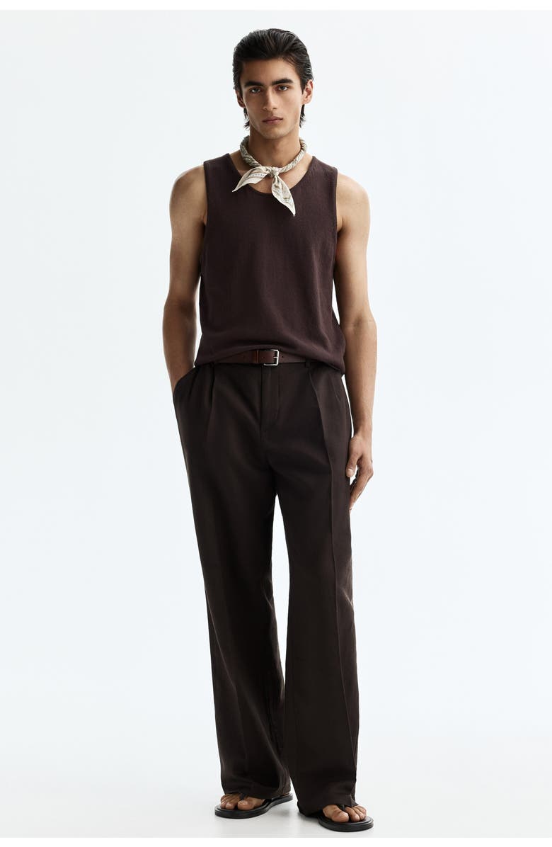 H&M Regular Fit Knitted Vest Top, Alternate, color, Dark Brown