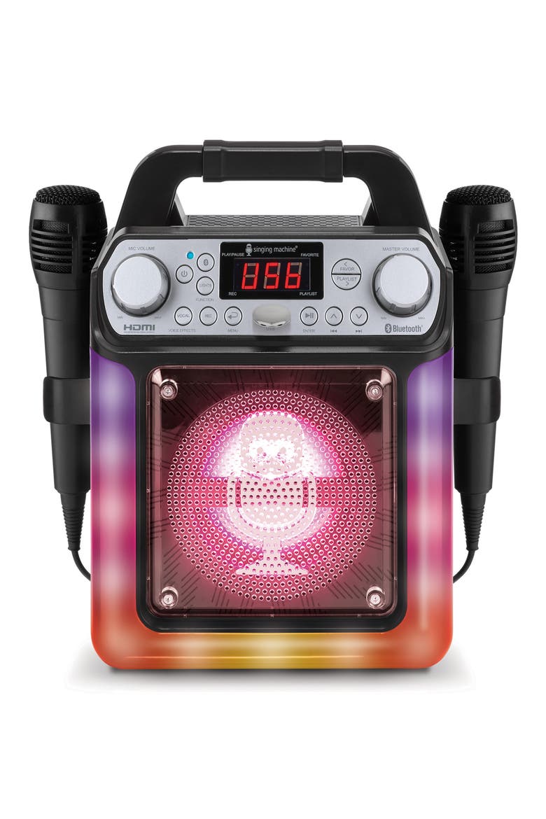 Groove Mini Karaoke Player with Two Microphones, Main, color, BLACK