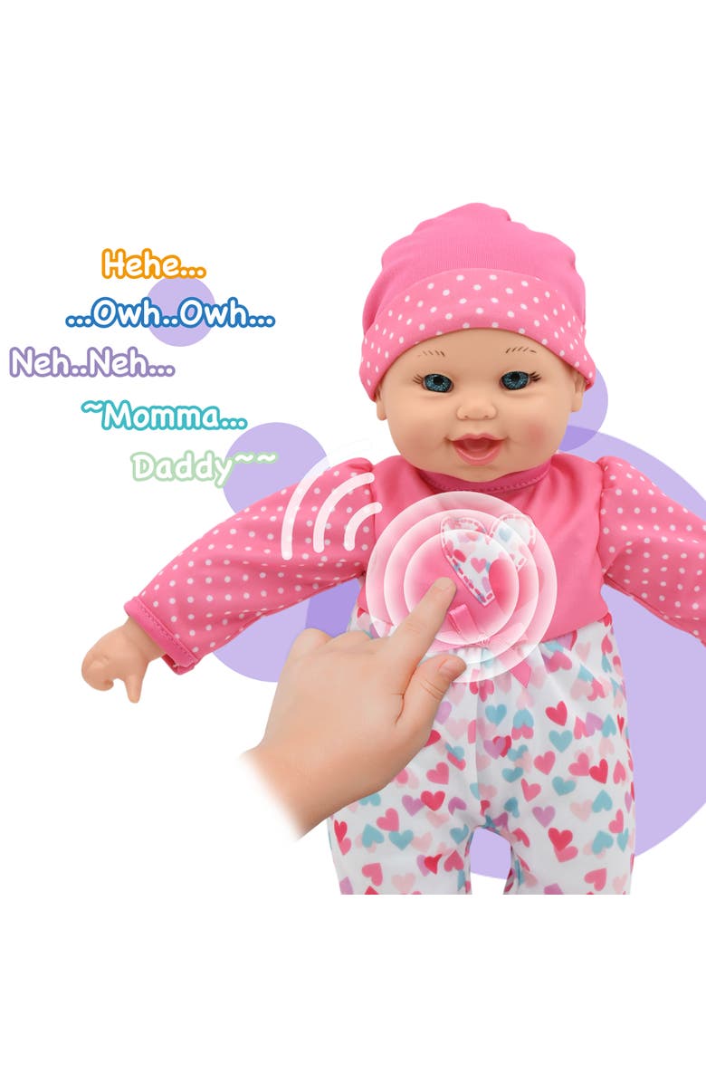 Little Darlings 12" Talking Twins Dolls Pink, Teal, Hearts, Alternate, color, Multicolored