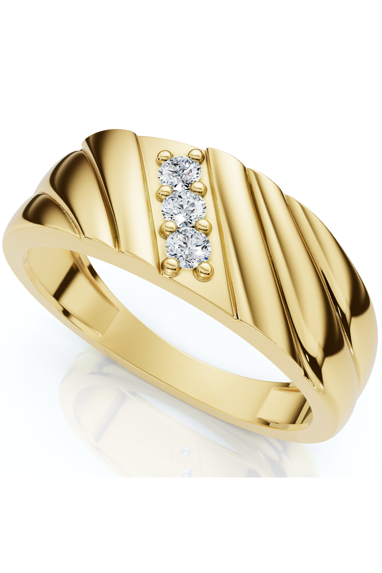 Men's Diamond Three Stone Polished Wedding Ring Gold Lab Grown, Main, color, 10k Yellow Gold