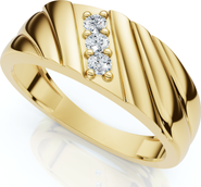 Bliss Diamond Men's Diamond Three Stone Polished Wedding Ring Gold La