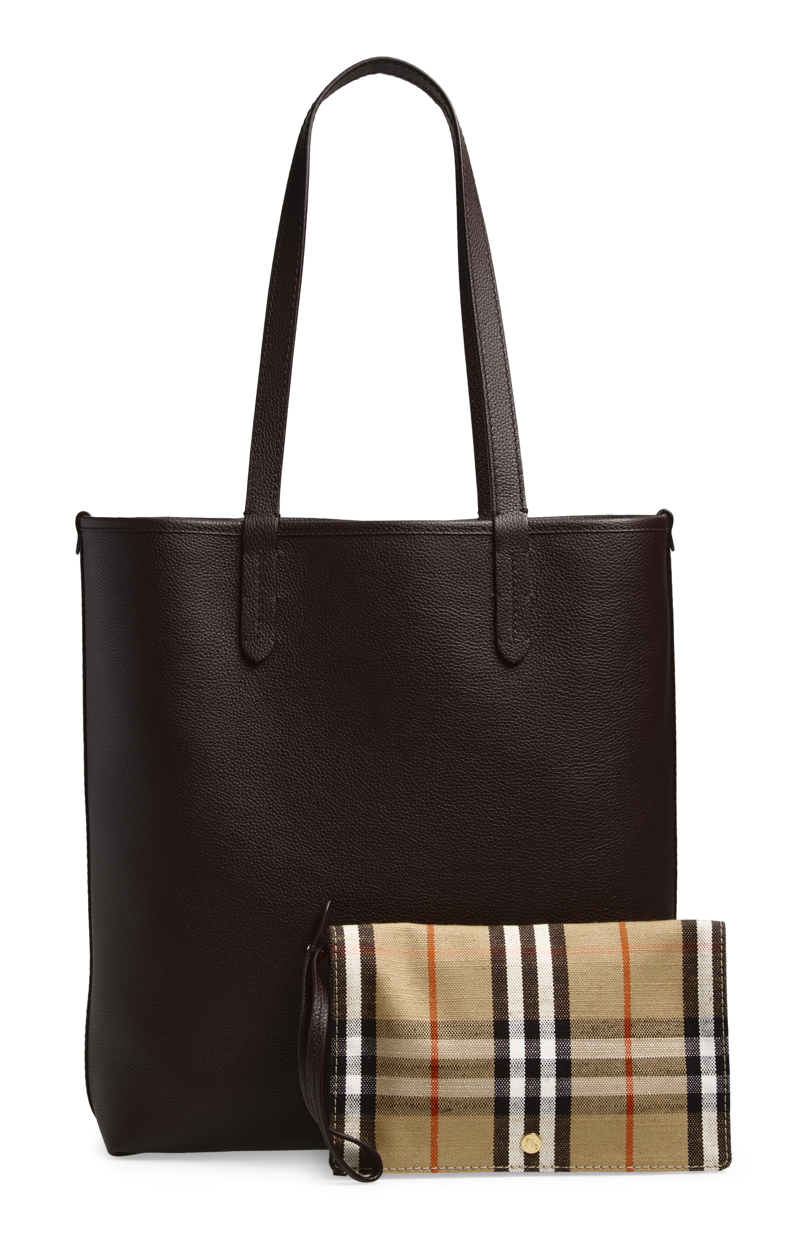 Burberry Reversible North/South Tote, Alternate, color, Sand/ Peat