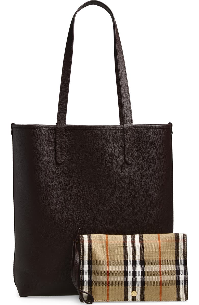 Burberry Reversible North/South Tote, Alternate, color, Sand/ Peat