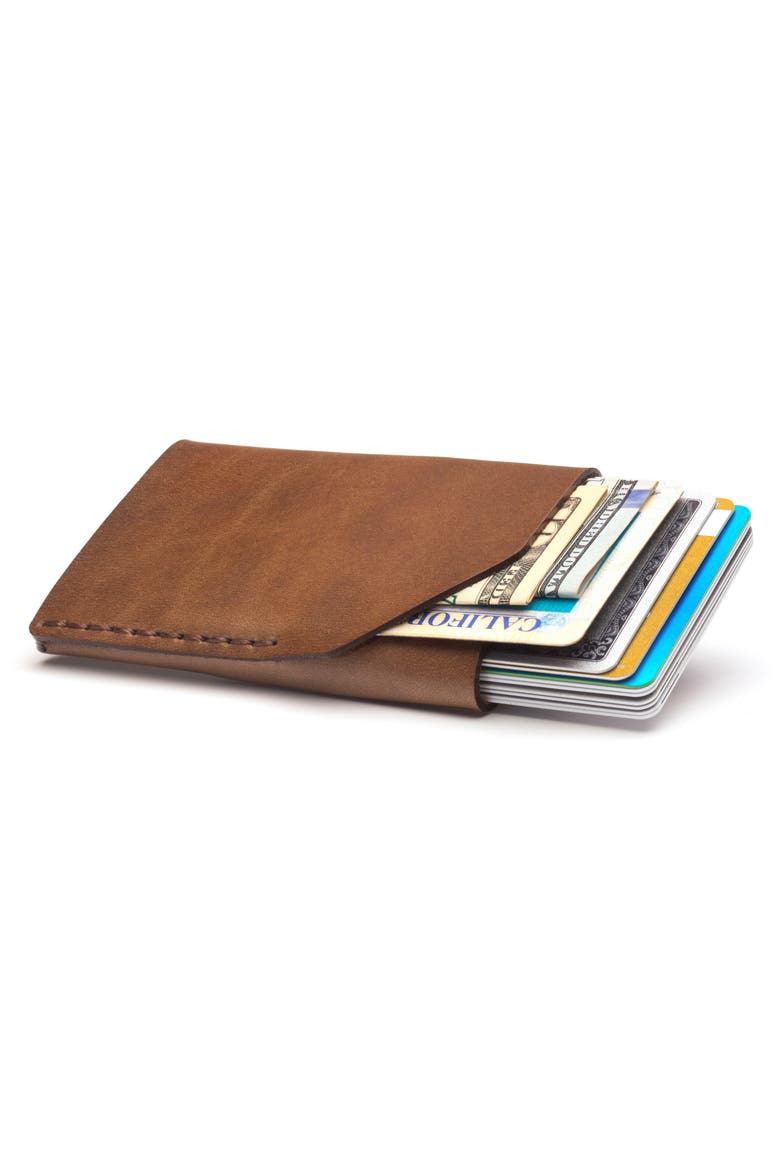 No. 2 Leather Card Case, Alternate, color, WHISKEY