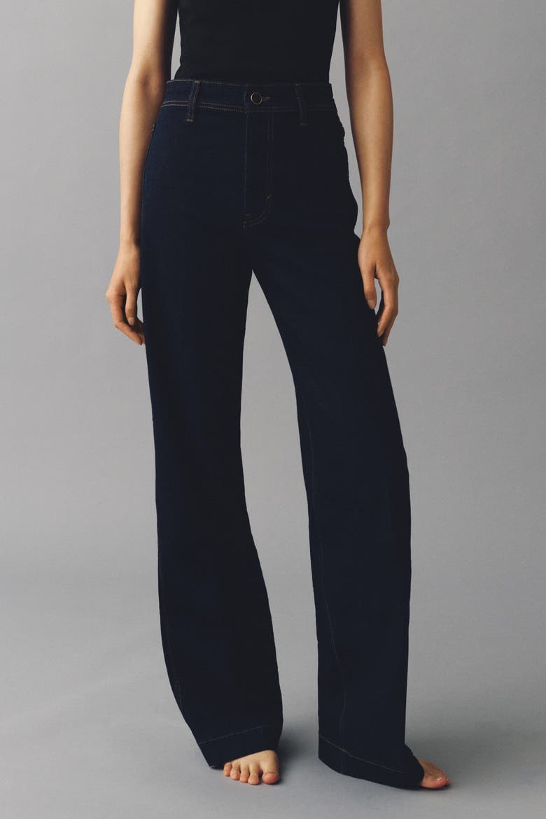 Wide High Jeans, Alternate, color, Dark denim blue