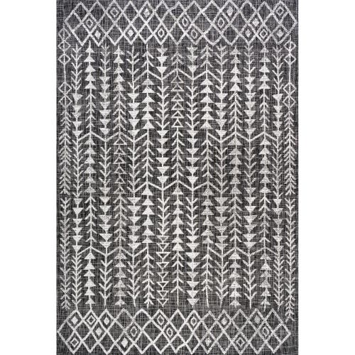 Jonathan Y Tokay Bohemian Geometric Indoor/outdoor Area Rug In Black/ivory