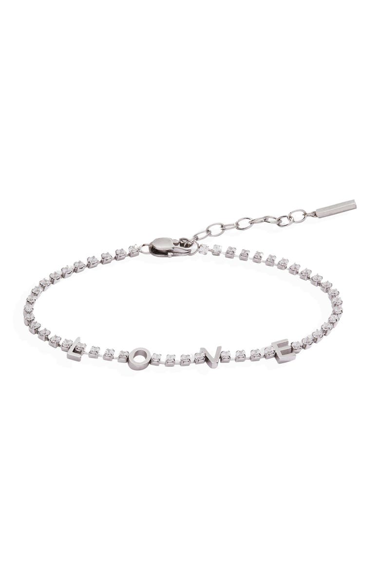 Love Tennis Bracelet, Main, color, Silver