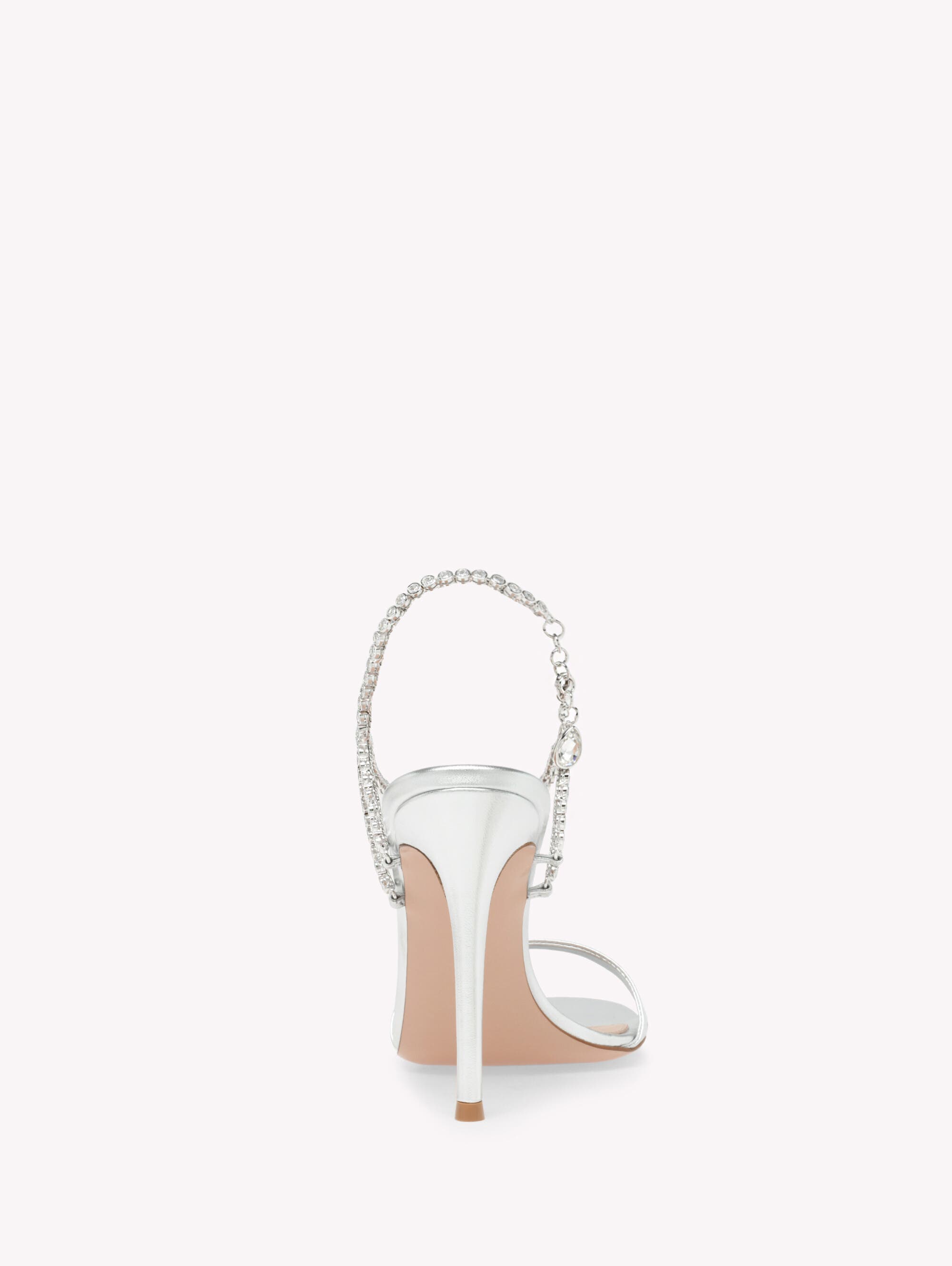 Eternity Sandal, Alternate, color, Metallic Silver Nappa Leather