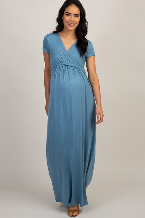 Draped Nursing Maxi Dress