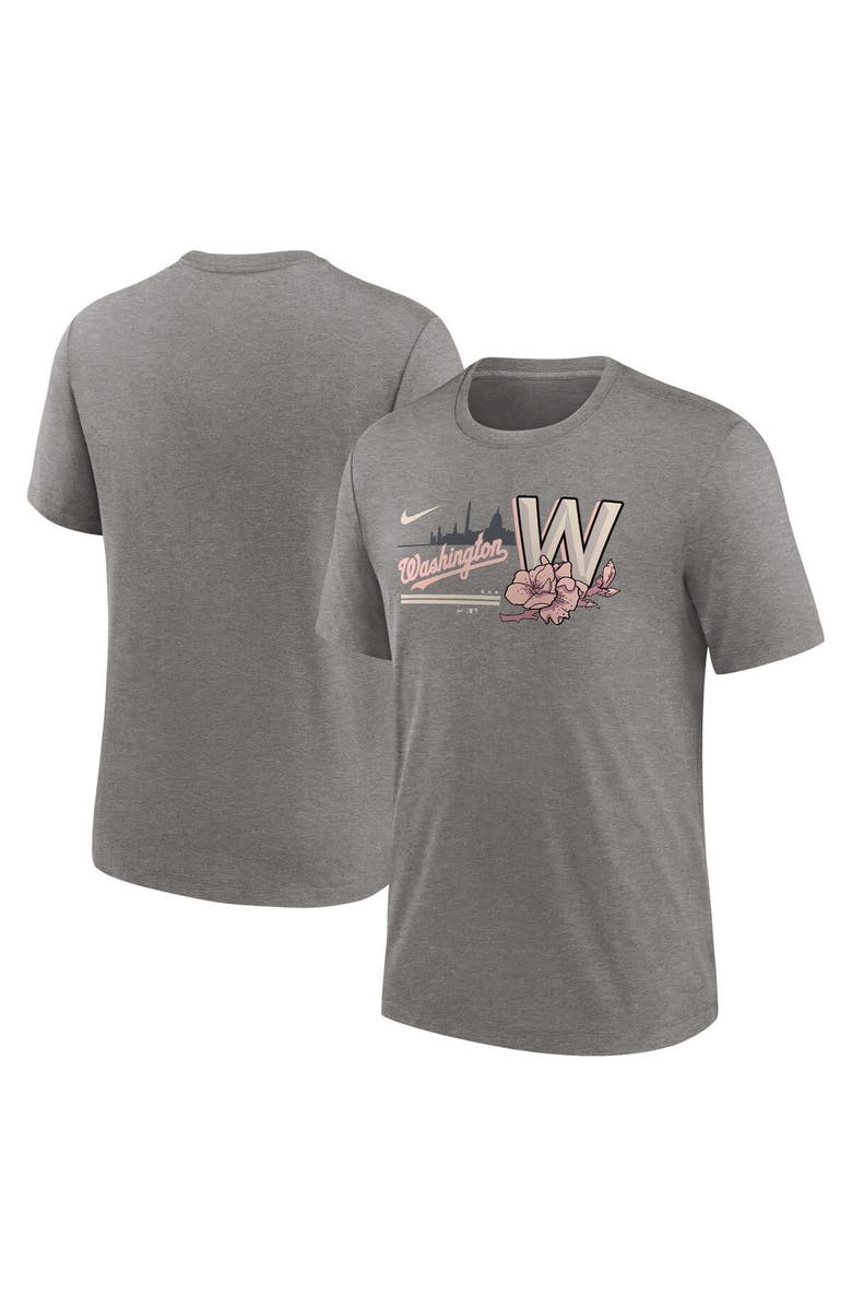 Nike Men's Nike Heather Charcoal Washington Nationals City Connect Tri-Blend T-Shirt, Main, color,