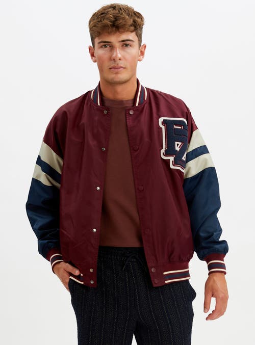 Point Zero Unisex Limited Edition Varsity Jacket In Cabernet
