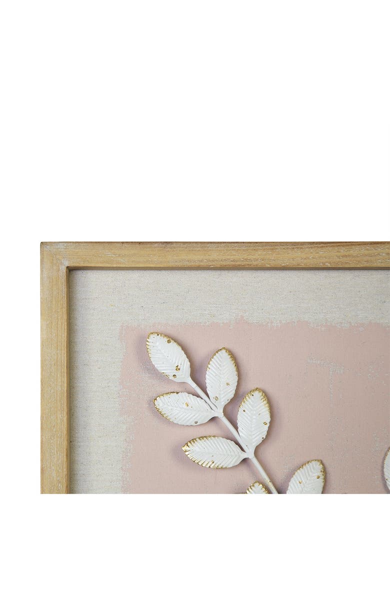STRATTON HOME DECOR Framed Pink Leaf Wall Art, Alternate, color,