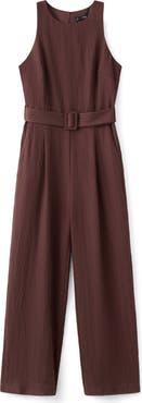 MANGO Sleeveless Belted Jumpsuit